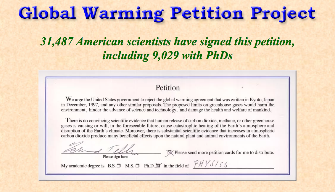 Yes, 30000 Scientists Signed a Petition to Reject the Global Warming Agreement